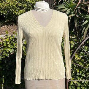 Akris Ribbed Knit Silk Top Butter Yellow